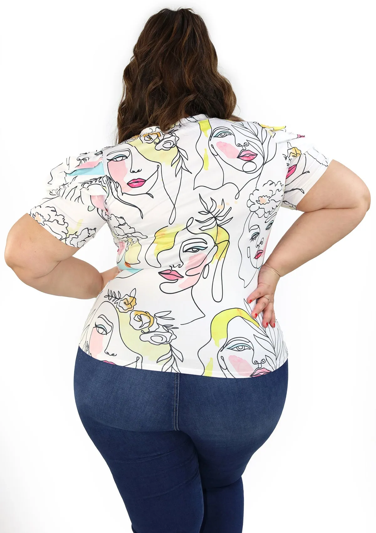 1059 Blusa de Mujer Plus Size