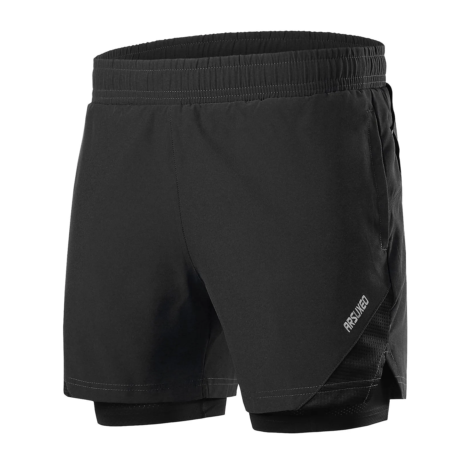 2IN1 MEN RUNNING SHORTS WITH TOWEL LOOP POCKETS QUICK DRY EXERCISE SHORTS FOR TRAINING GYM WORKOUT