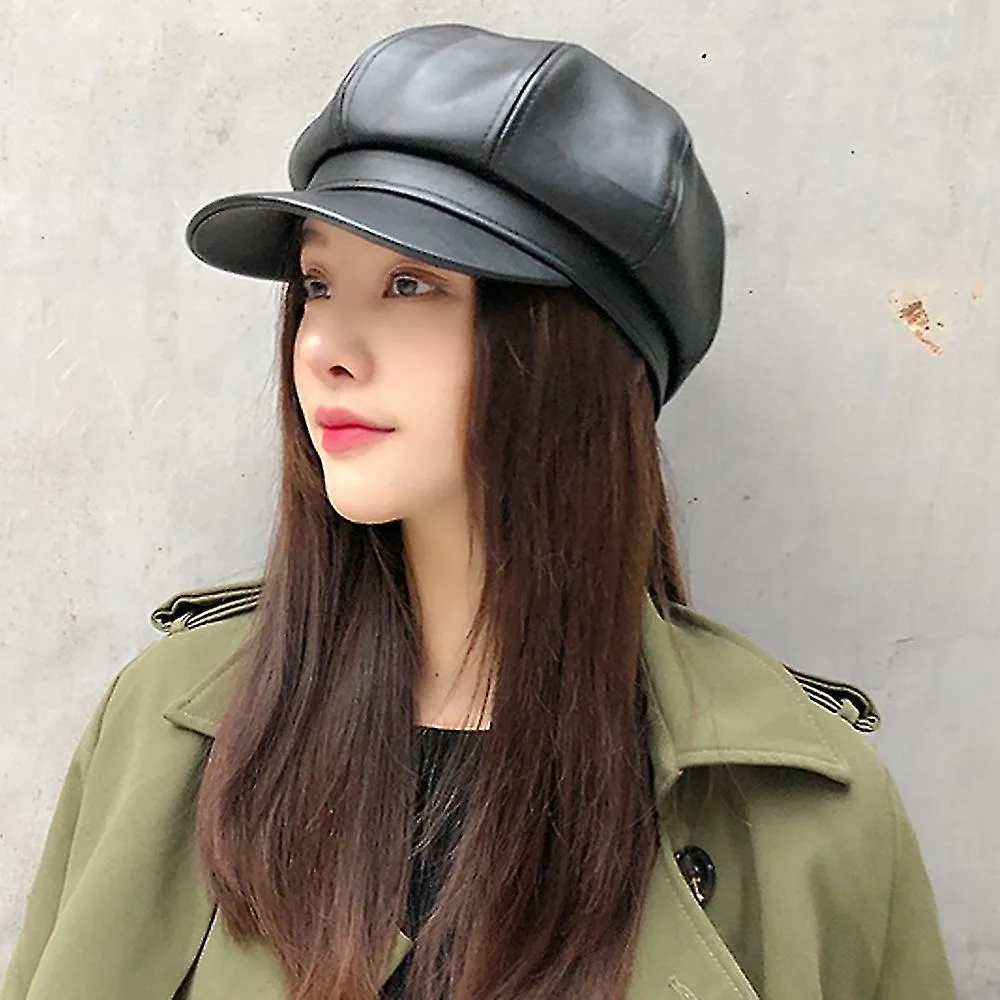 5658CM HAT CIRCUMFERENCE, BERET WITH EDGE, FEMALE SUMMER LEATHER SUNSCREEN HAT