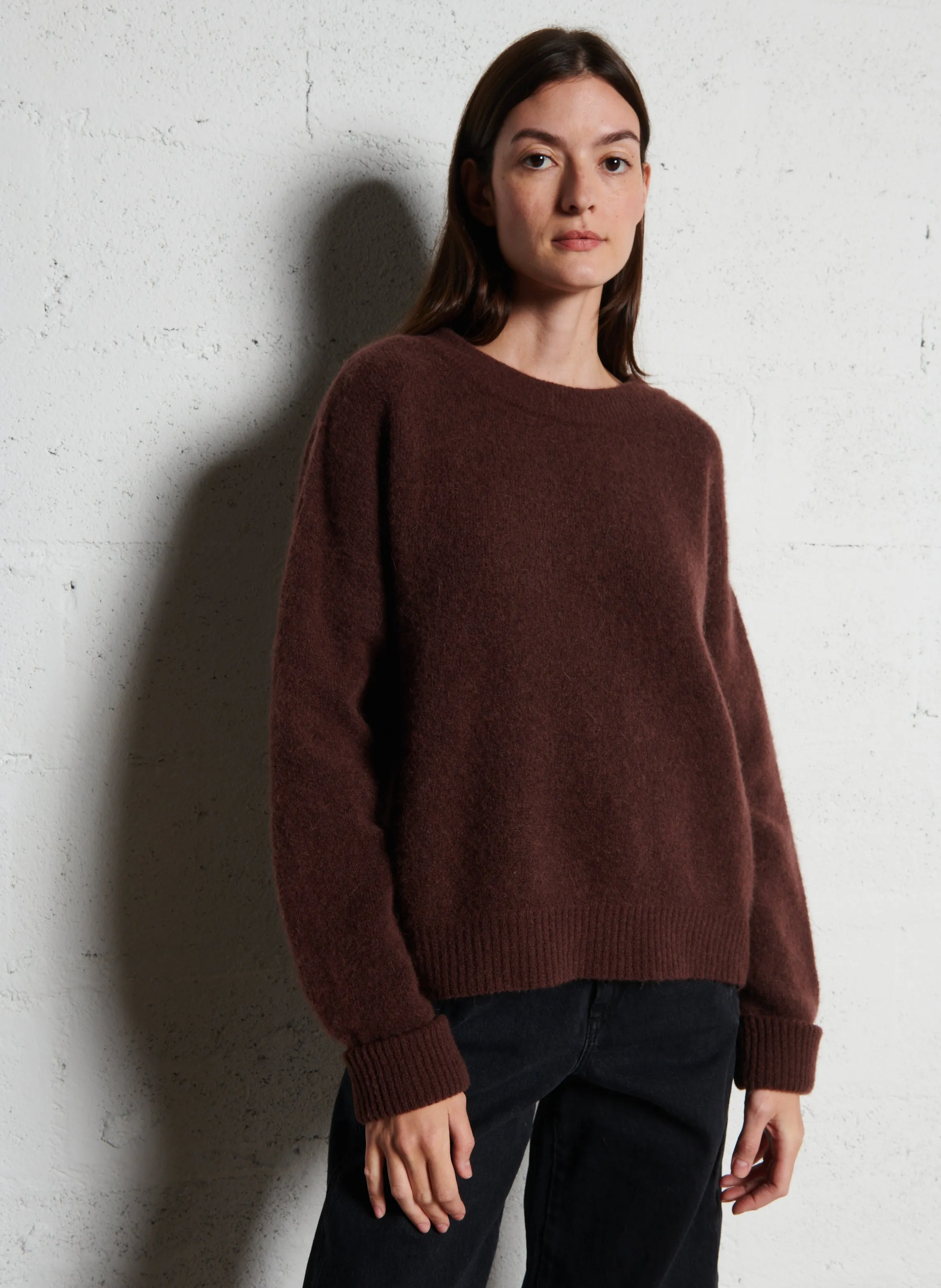 AMERICAN VINTAGE VITOW  JERSEY DE MEZCLA DE LANA CON CUELLO REDONDO EN MARRON