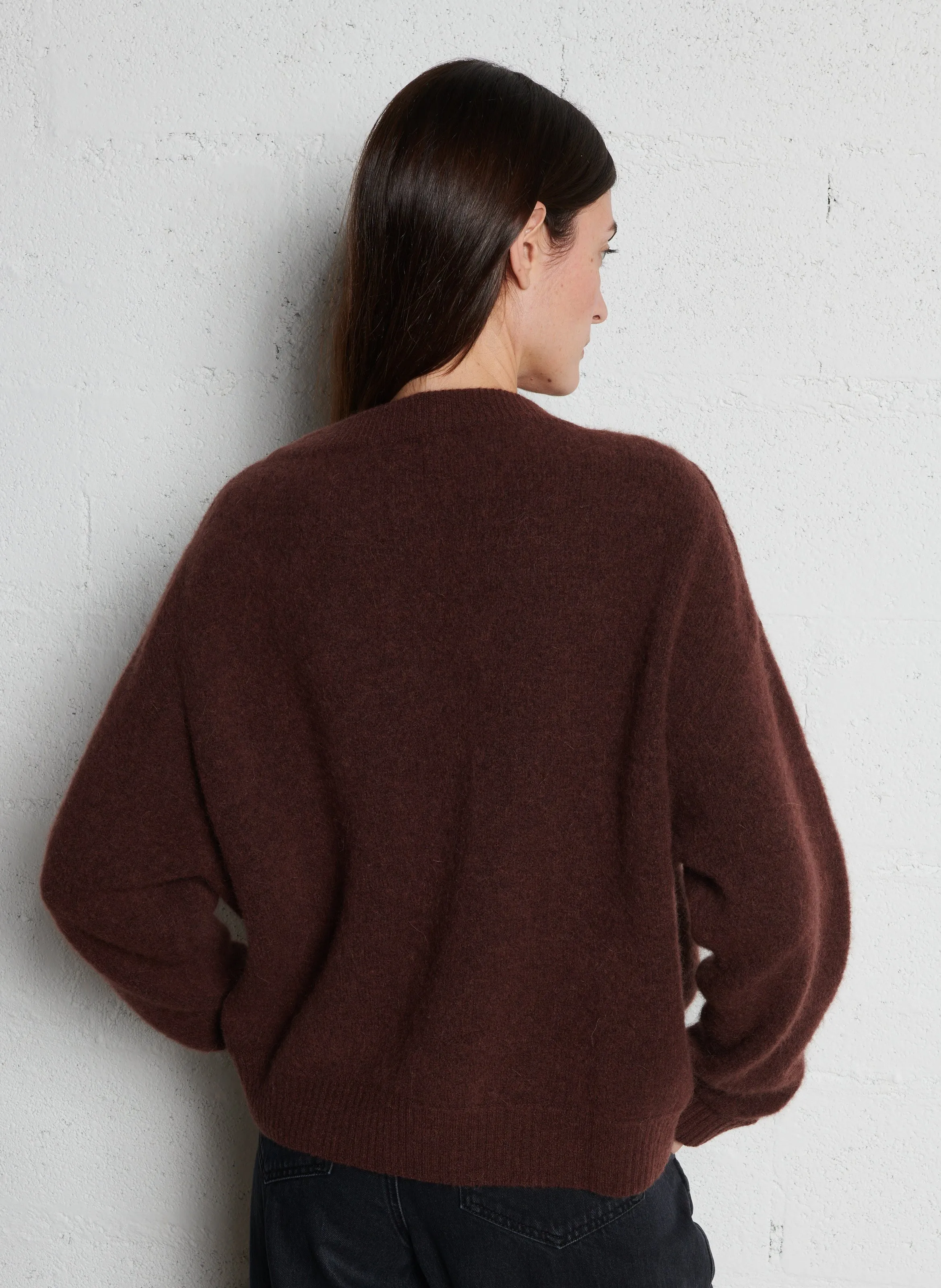 AMERICAN VINTAGE VITOW  JERSEY DE MEZCLA DE LANA CON CUELLO REDONDO EN MARRON