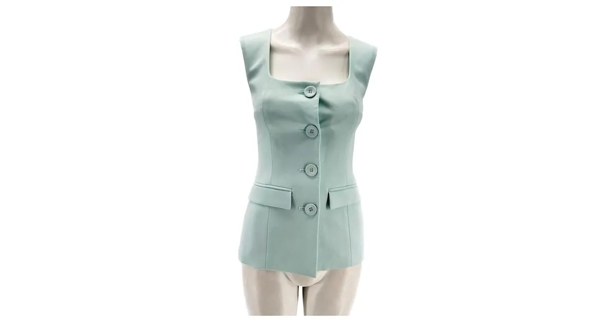 Autre Marque ANNA QUAN Camisetas.US 6 Lana Turquesa 
