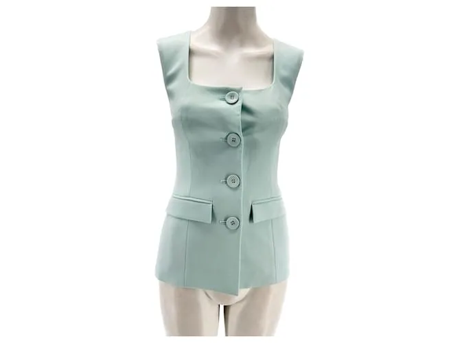 Autre Marque ANNA QUAN Camisetas.US 6 Lana Turquesa 