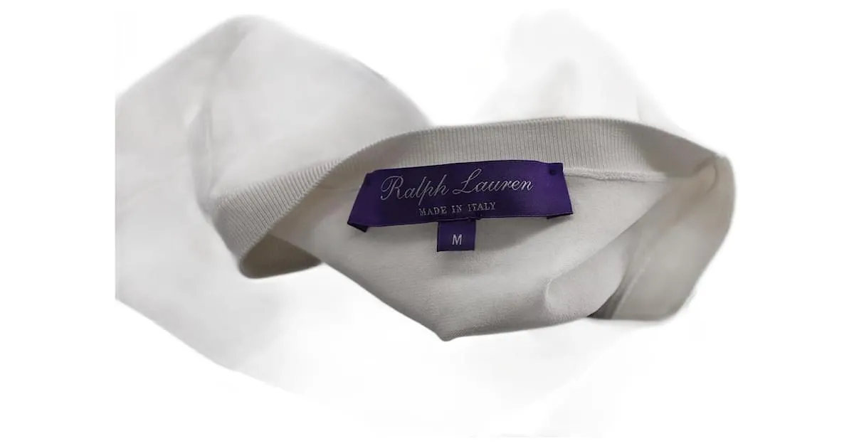 Autre Marque Camiseta a rayas en viscosa blanca de Ralph Lauren Purple Label Blanco 