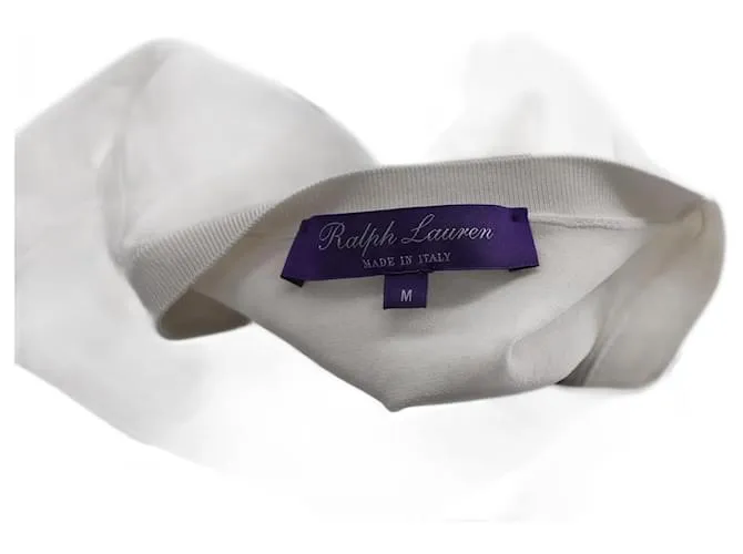 Autre Marque Camiseta a rayas en viscosa blanca de Ralph Lauren Purple Label Blanco 