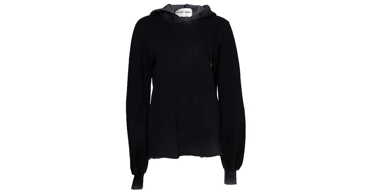 Autre Marque Ciudadano del algodón, Sudadera con capucha negra degradada Negro 