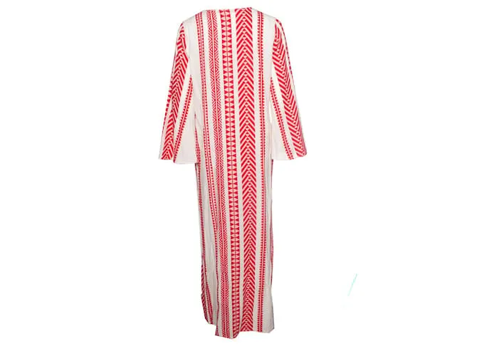 Autre Marque devoción, Caftán con estampado étnico Roja 