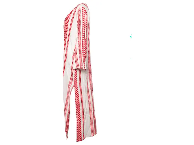 Autre Marque devoción, Caftán con estampado étnico Roja 