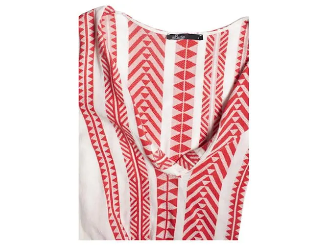 Autre Marque devoción, Caftán con estampado étnico Roja 