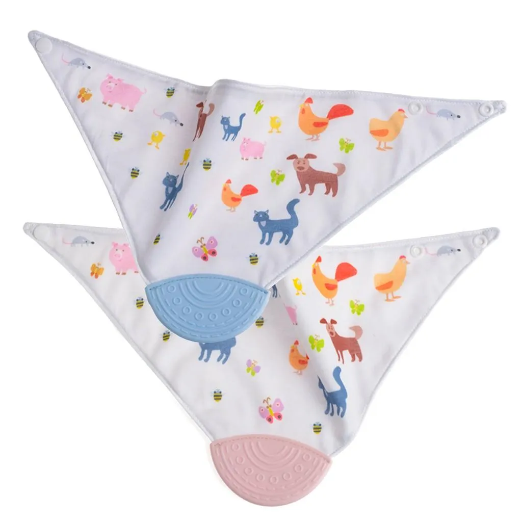 Babero Bandana Mordedor Bebé Animalitos