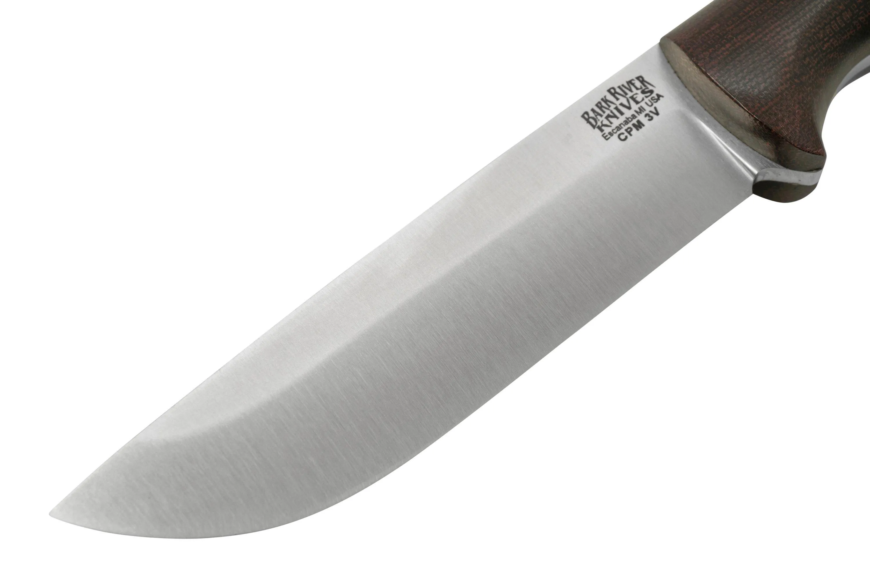 Bark River Bravo 1.2 LT CPM 3V Rampless, Burgundy Canvas Micarta cuchillo de exterior