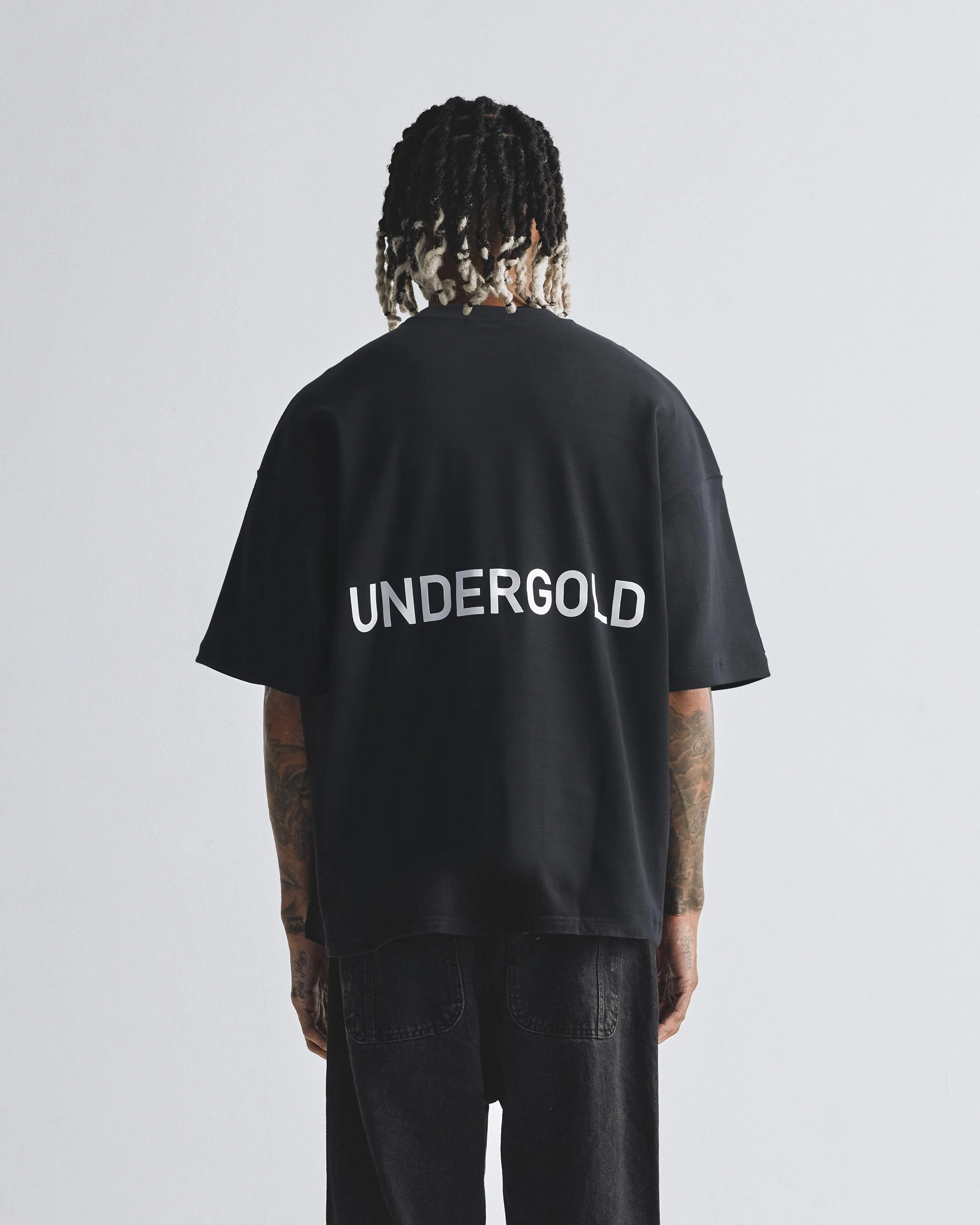 Basics Logo Ribbed Boxy Tshirt Black