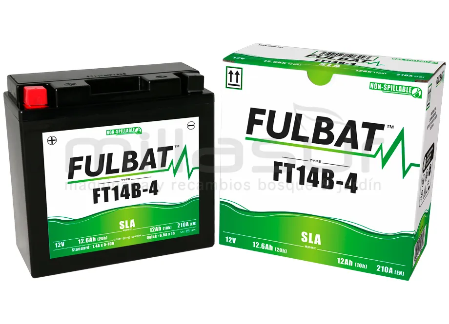 BATERIA MOTO FT14B4 12V SLA 12 AH (150 X 69 X 145) DER.
