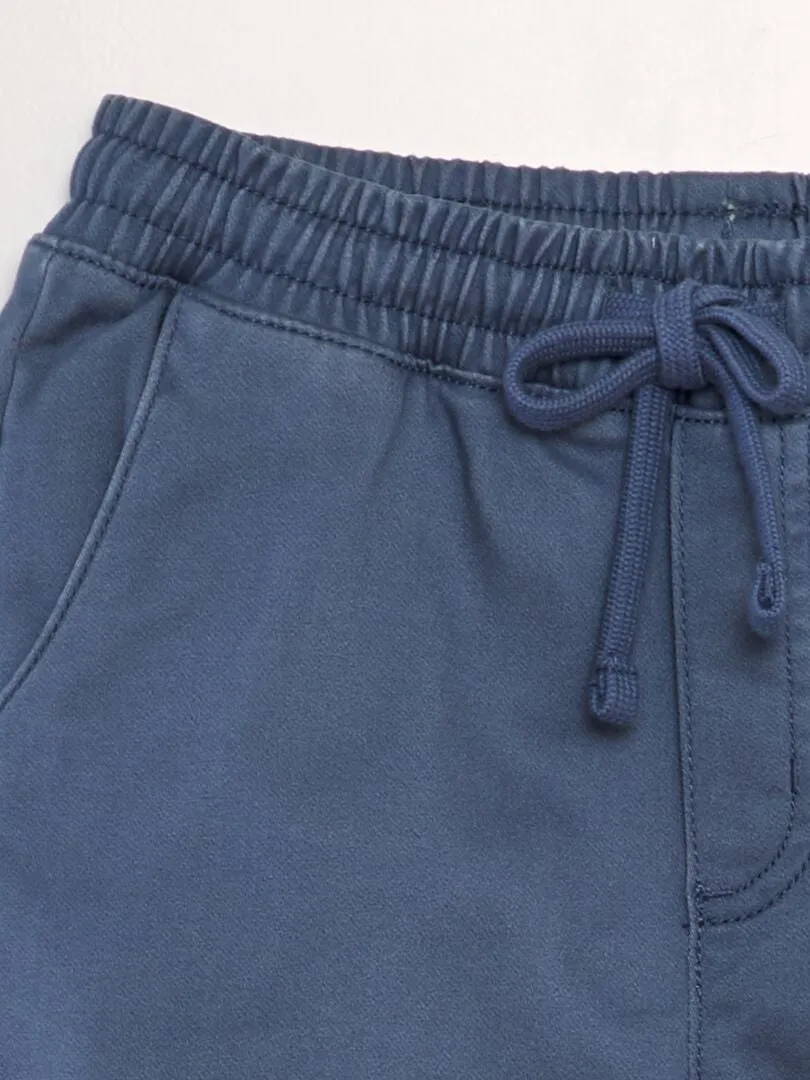 BERMUDAS CON CINTURA ELáSTICA  AZUL