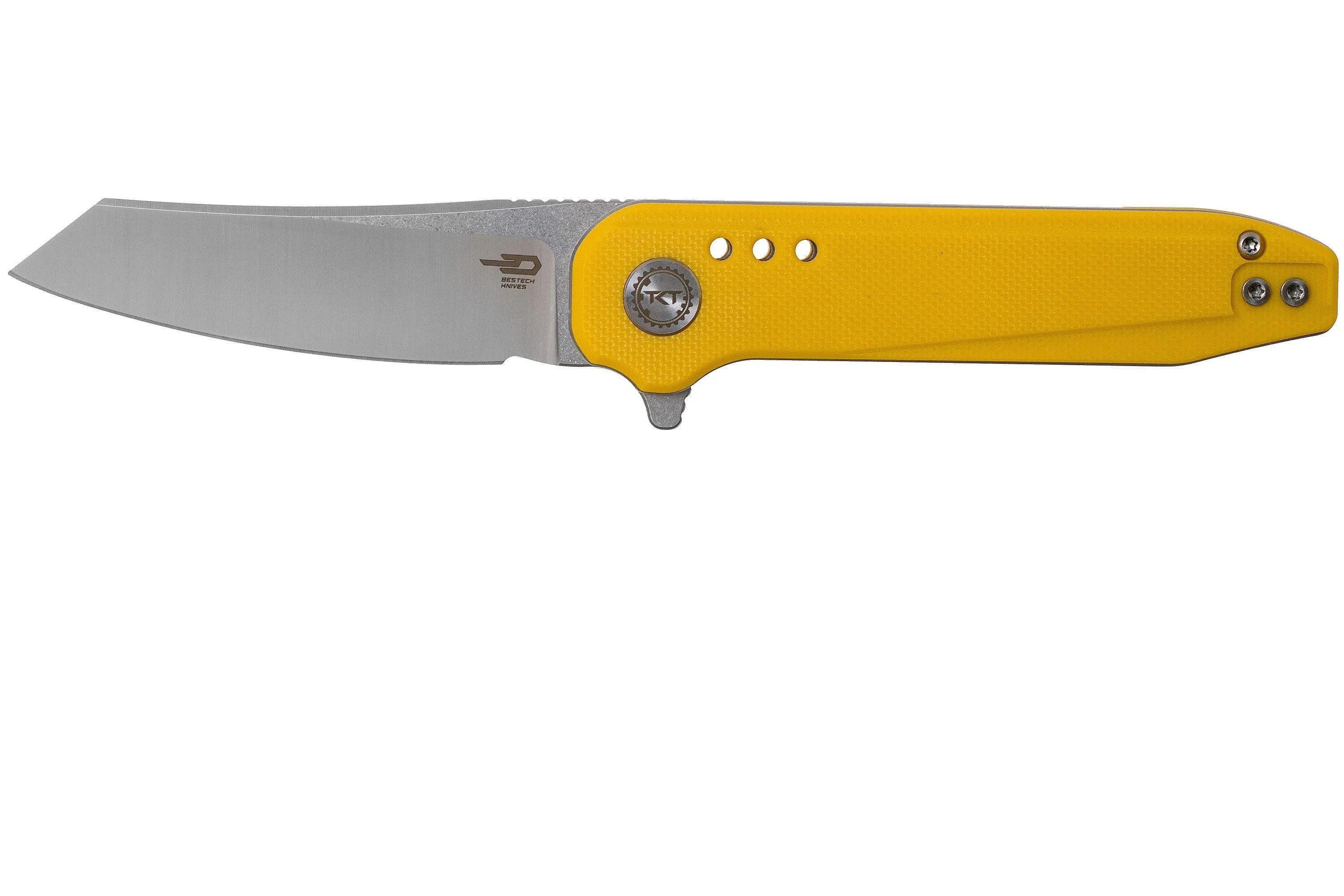 Bestech Syntax BG40B Yellow G10, Two Tone Satin navaja, diseño Todd Knife & Tool