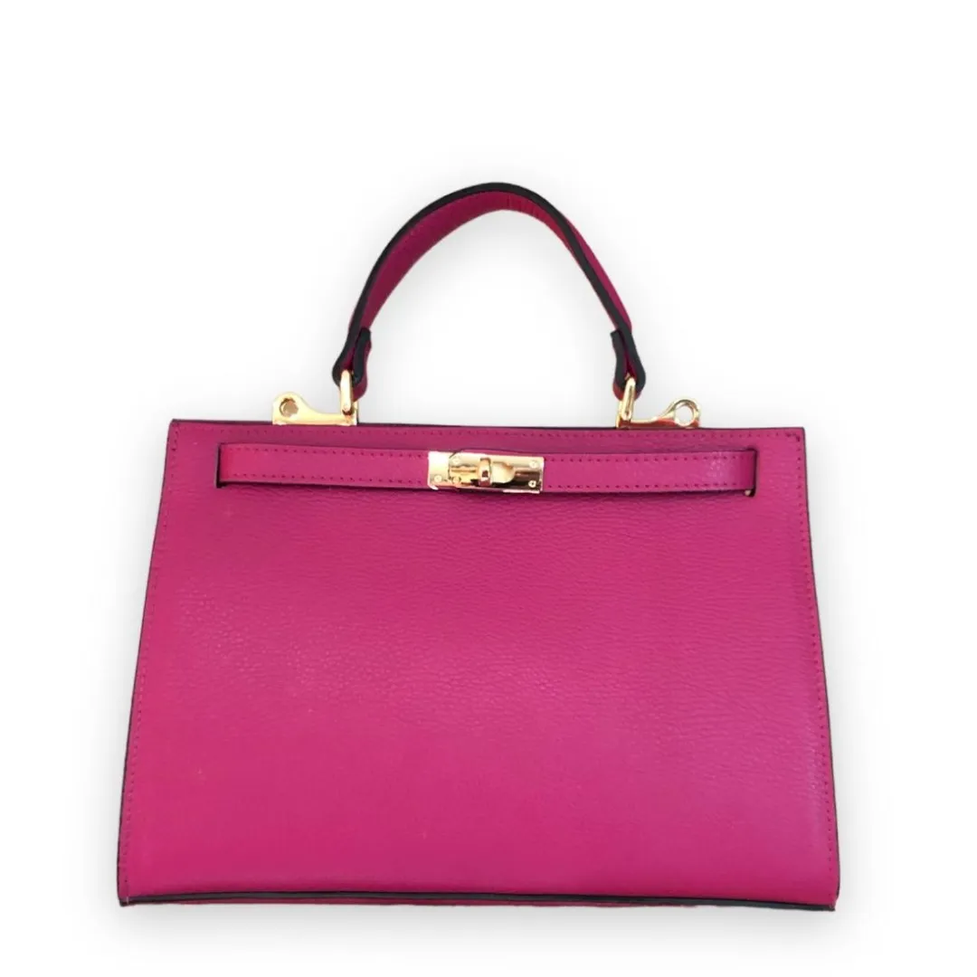 BOLSO PIEL  MIDI INSPIRACIóN GRANO FUCSIA