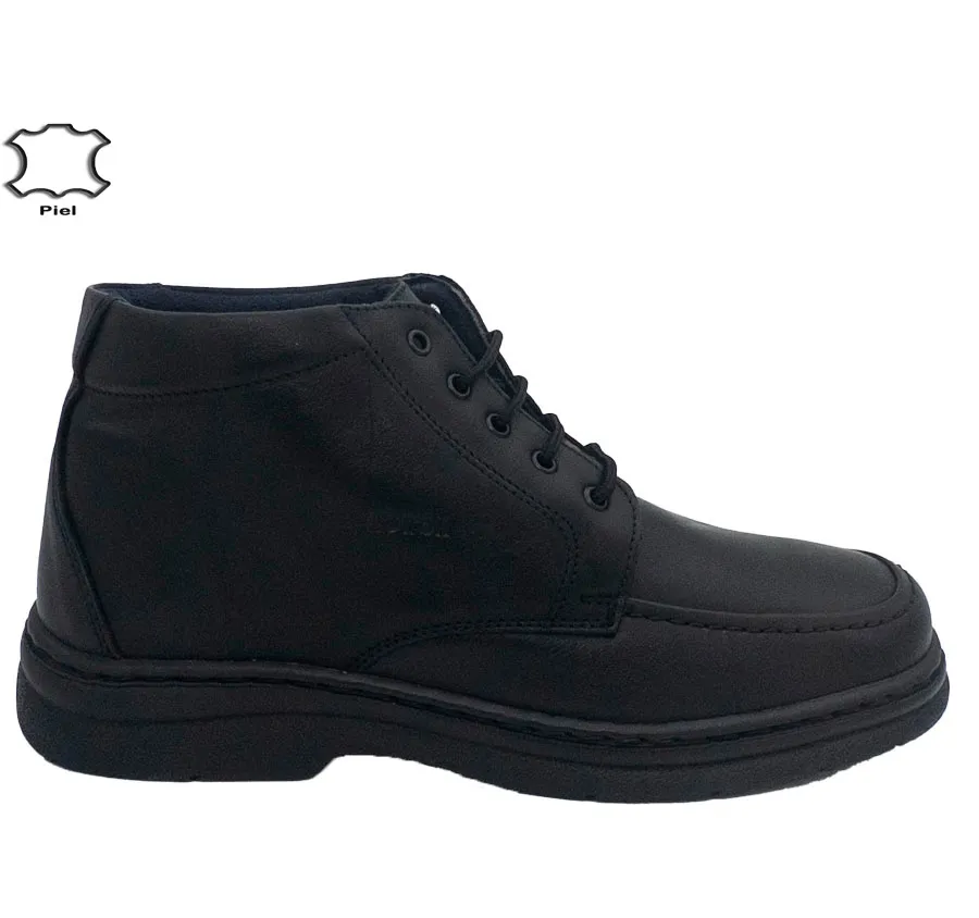 BOTA NOTTON 907 DE CALLE PIEL NEGRO PARA HOMBRE BLUCHER CORDÓN CÓMODA 17144