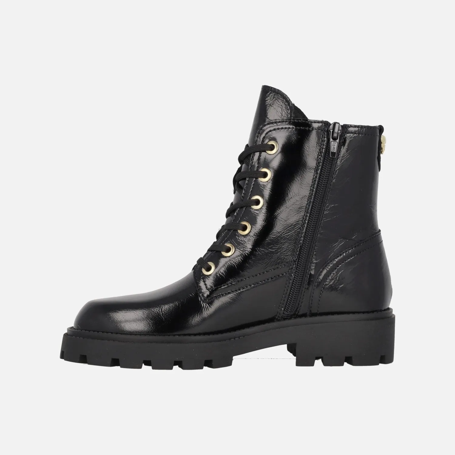 Botines de cordones en piel charol Agnes