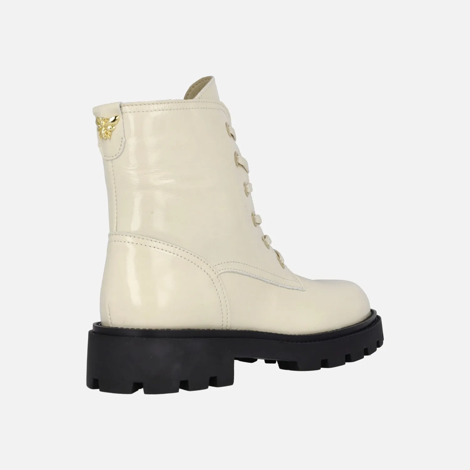 Botines de cordones en piel charol Agnes