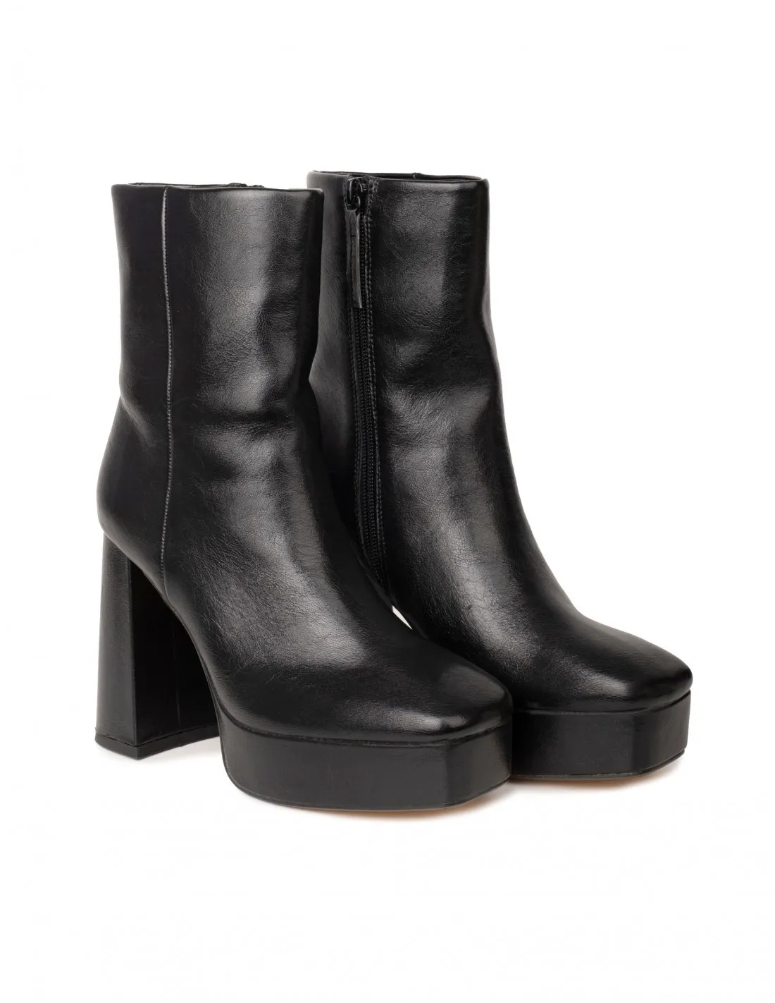 Botines Tacón Plataforma Negros