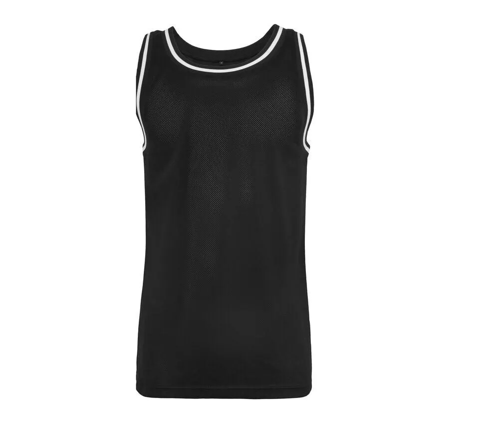 BUILD YOUR BRAND BY009  CAMISETA SIN MANGAS DE MALLA  NEGRO / BLANCO