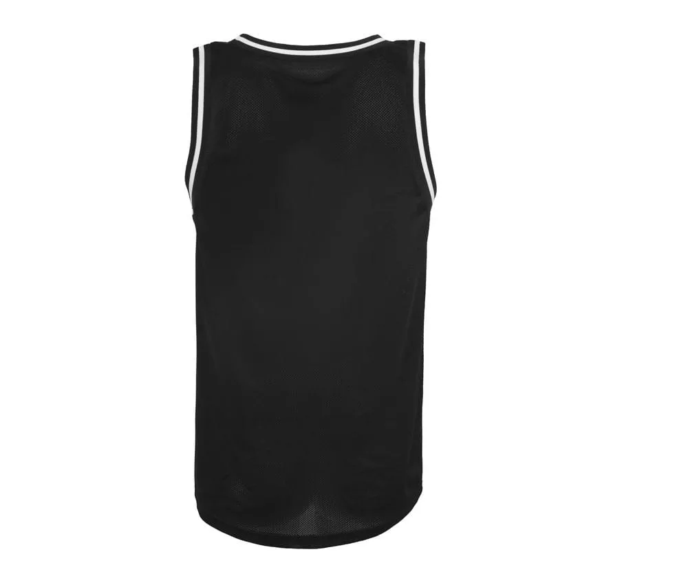 BUILD YOUR BRAND BY009  CAMISETA SIN MANGAS DE MALLA  NEGRO / BLANCO