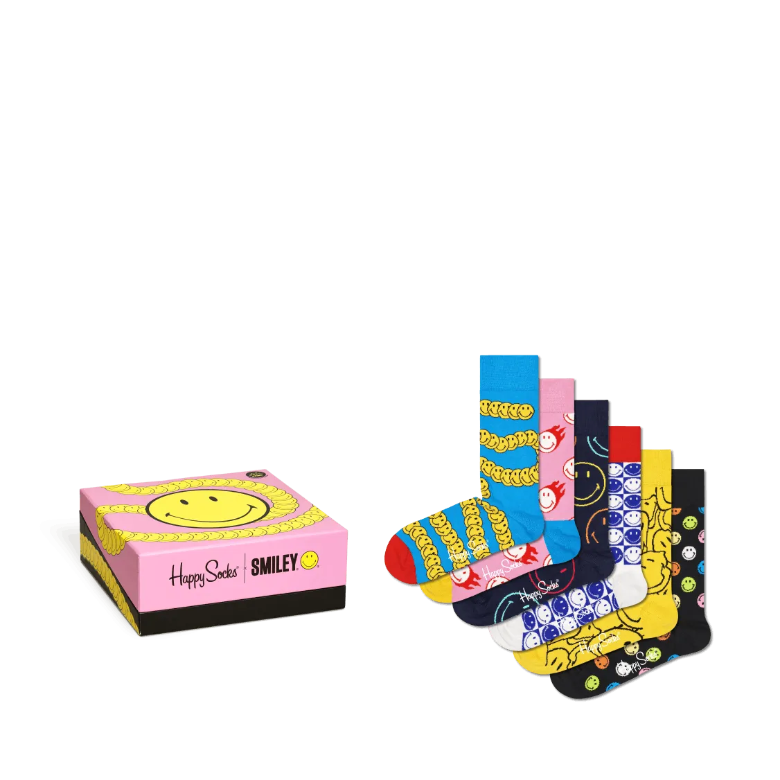 CALCETINES HAPPY SOCKS SMILEY 6PACK GIFT SET 3300