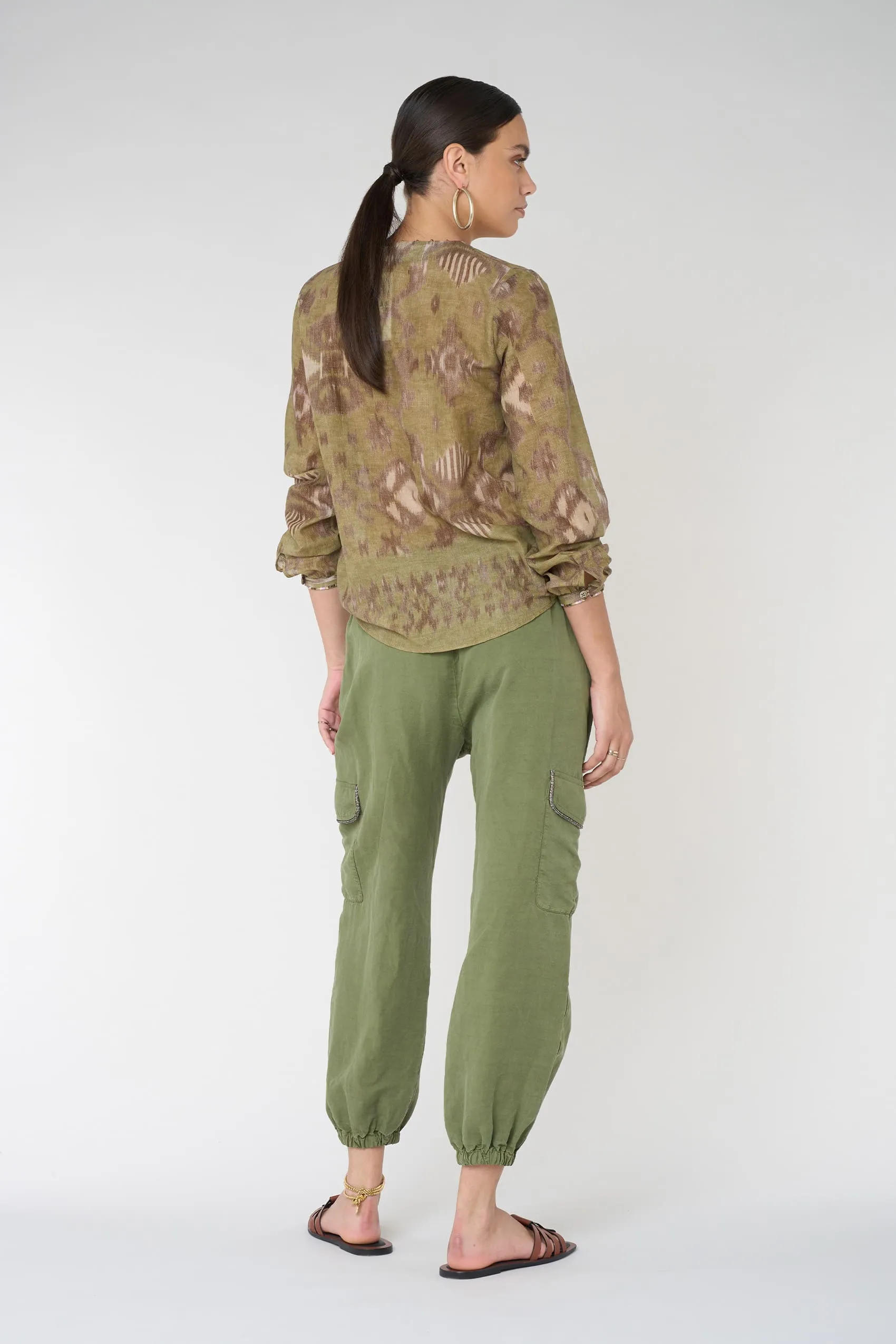 CAMISA DE ALGODÓN ESTAMPADA DE BAZAR DELUXE  GRIS