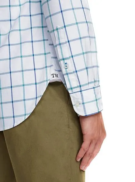 camisa tommy hilfiguer windowpane blanco hombre