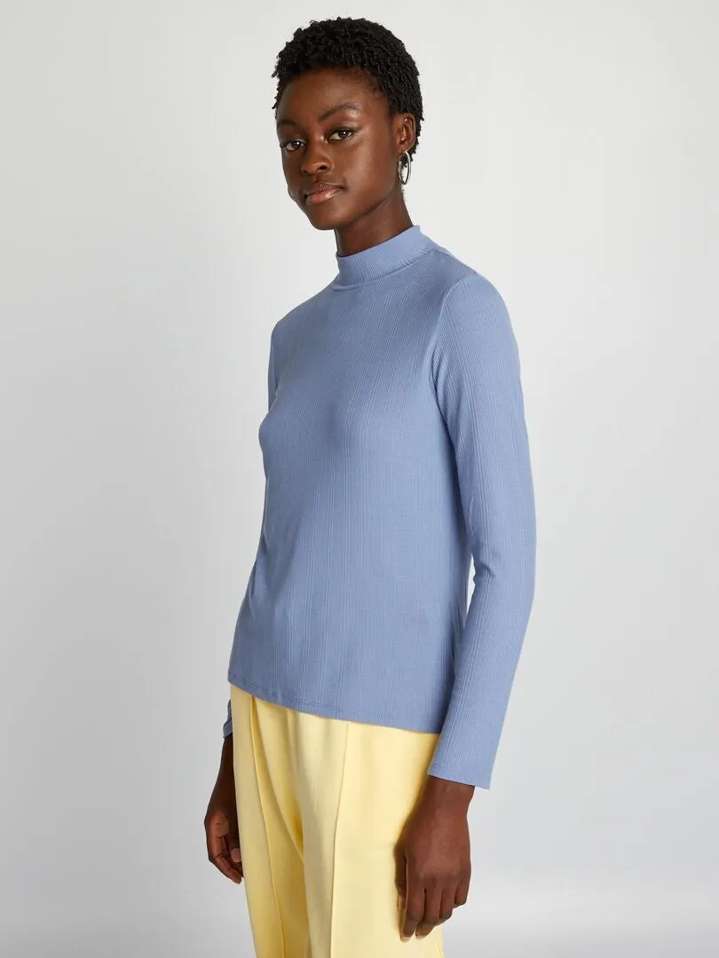 CAMISETA DE CUELLO ALTO  AZUL