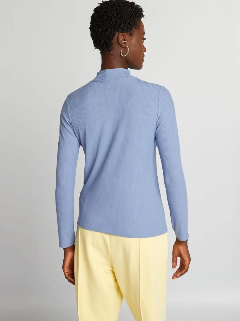 CAMISETA DE CUELLO ALTO  AZUL
