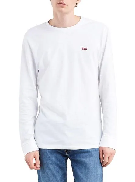 camiseta levis patch blanco para hombre