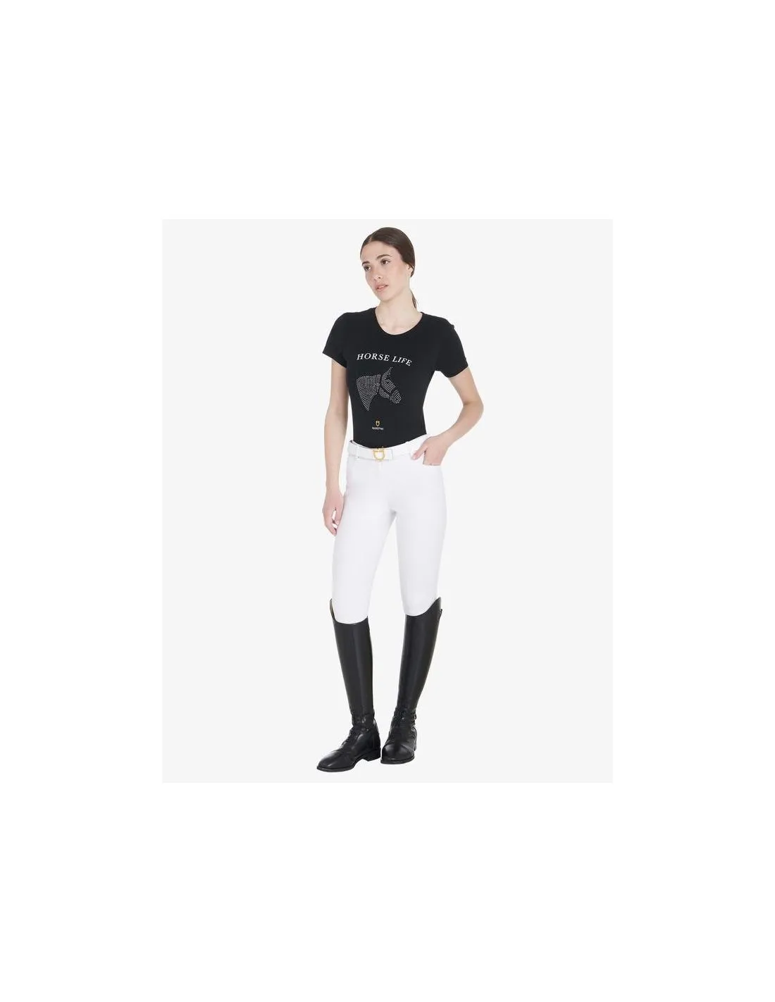 CAMISETA MUJER SLIM FIT HORSE LIFE CON STRASS EQUESTRO