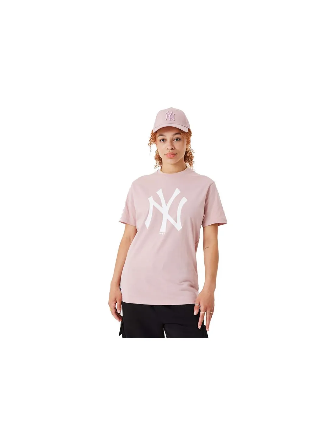 Camiseta New Era League Essentials New York Yankees Rosa
