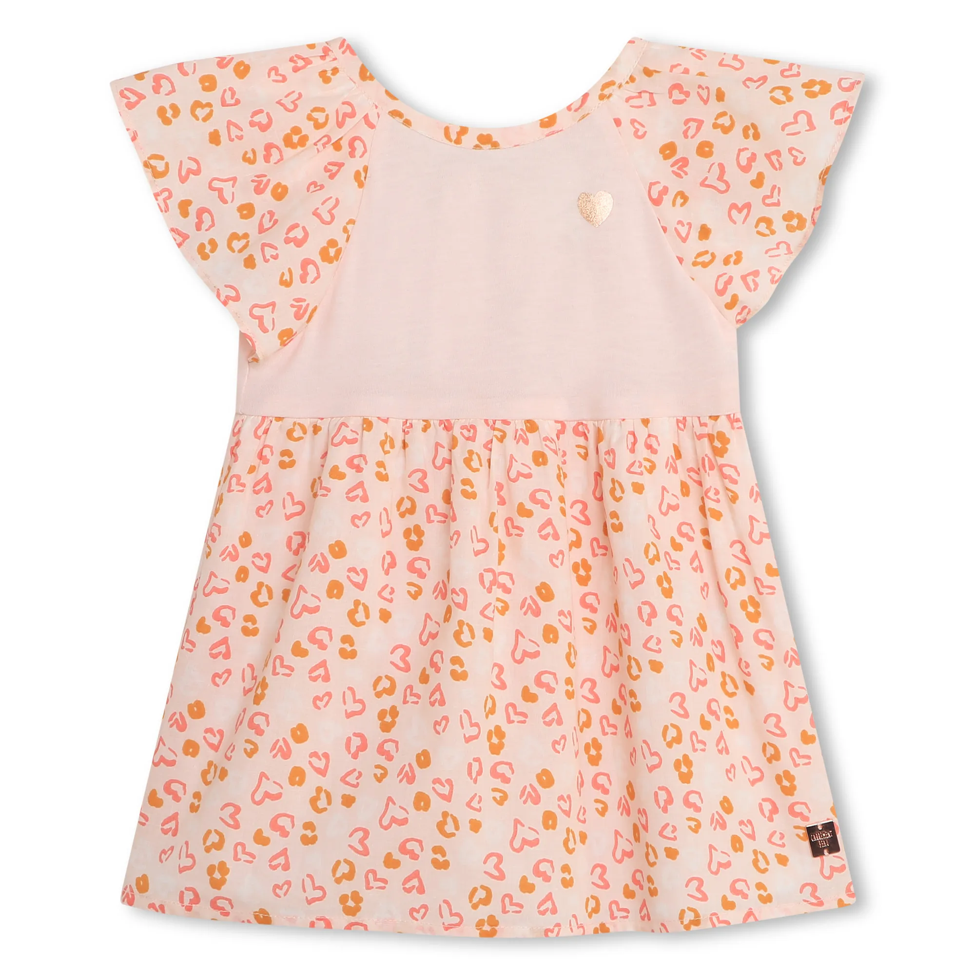 CARREMENT BEAU Vestido bimateria acampanado