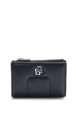 Cartera guateada de piel sintética con monograma Double B