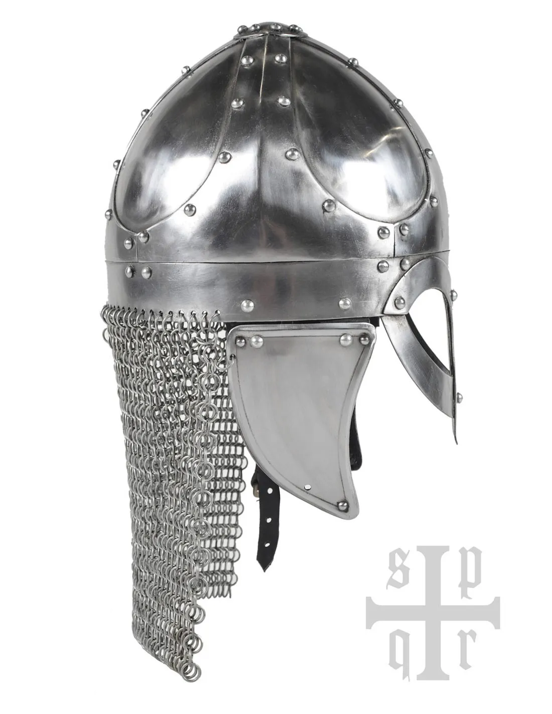Casco Vikingo con antifaz, protector de mejillas y cota de malla