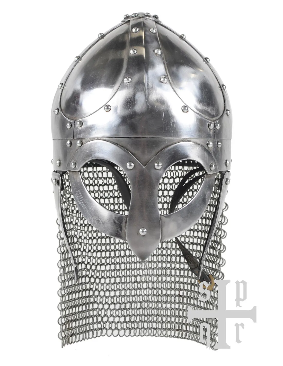 Casco Vikingo con antifaz, protector de mejillas y cota de malla