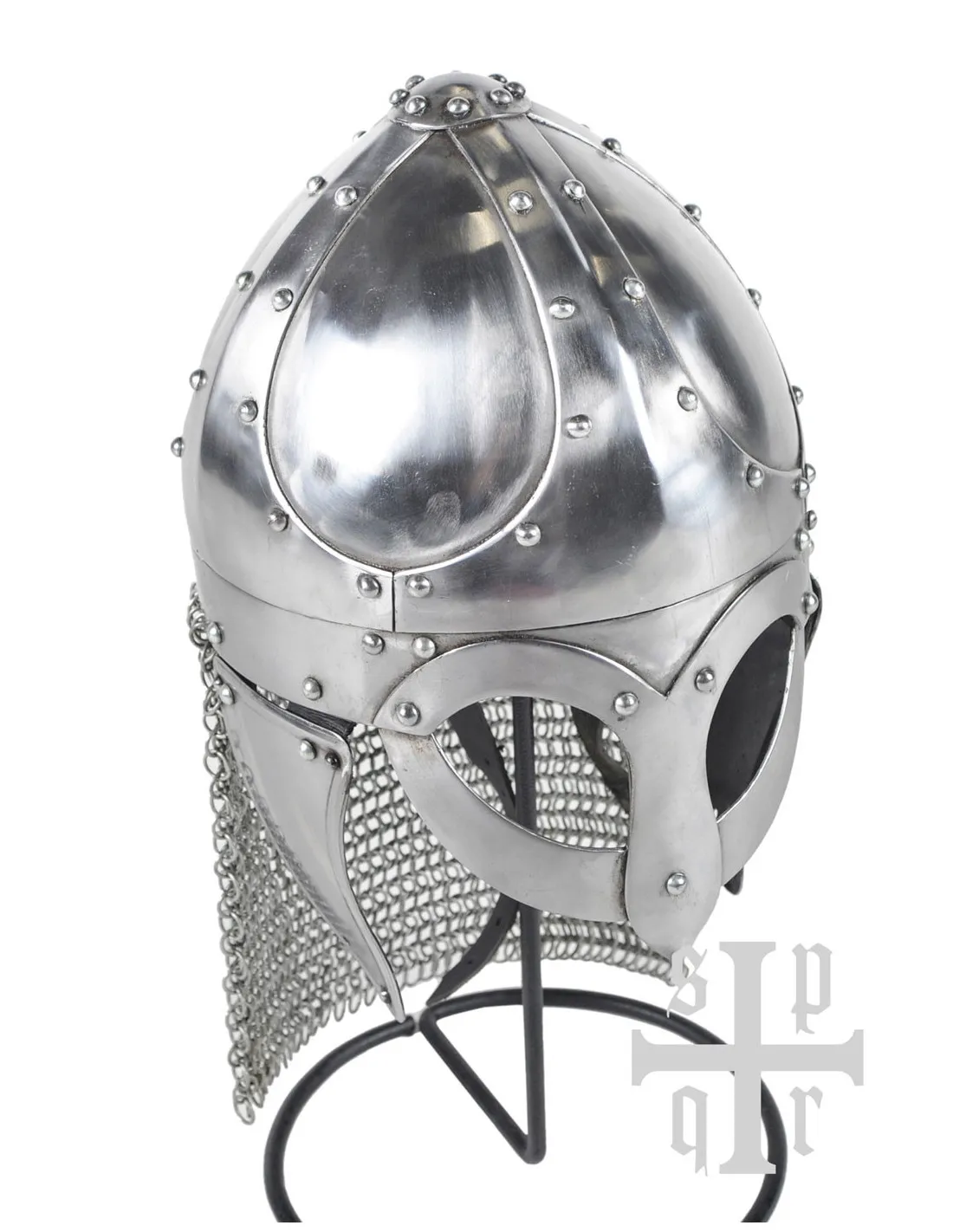 Casco Vikingo con antifaz, protector de mejillas y cota de malla