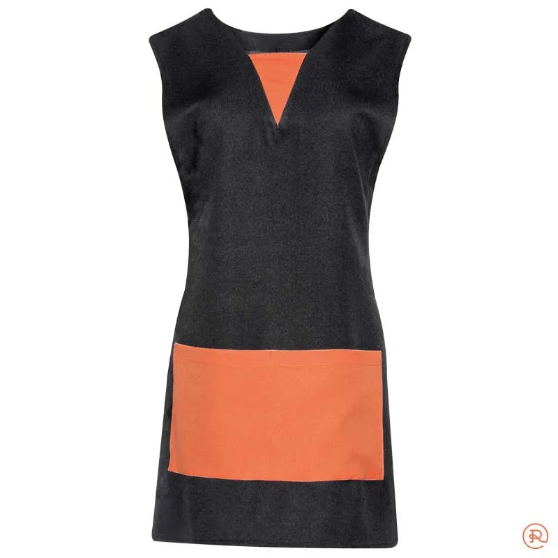 CASULLA NEGRA DE POLIESTER COMBINADA NARANJA  ROGER