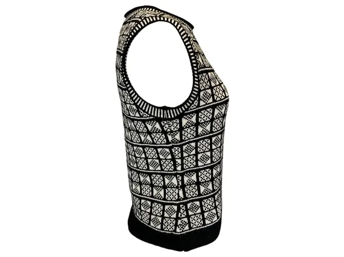 Chaleco de suéter Elisabeth Nili Lotan negro / marfil 