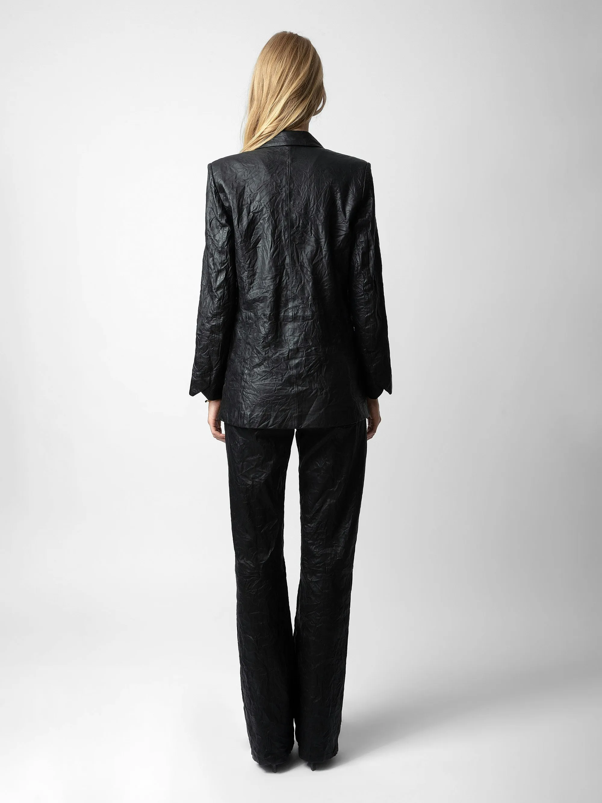 Chaqueta Visko de piel arrugada