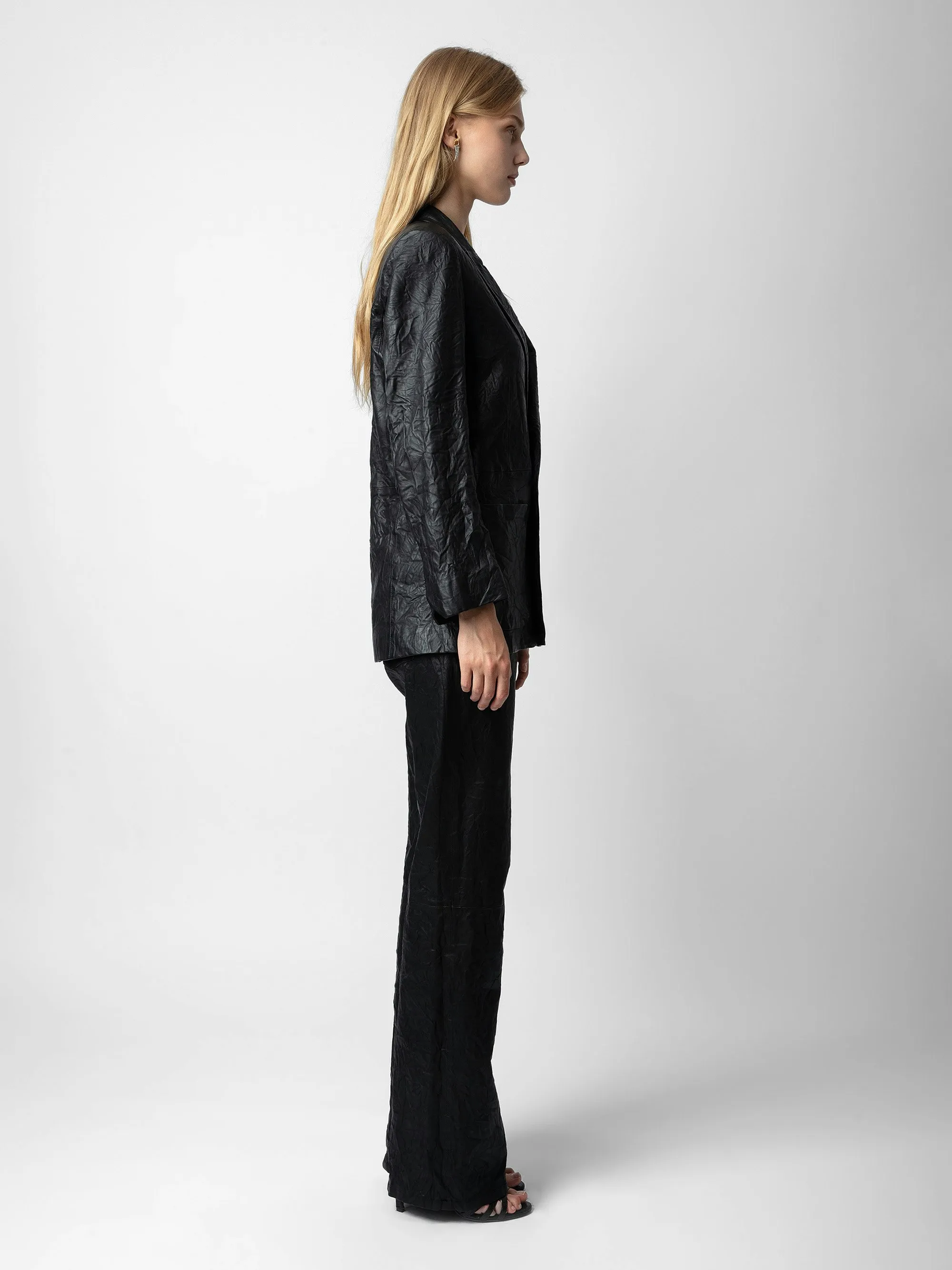 Chaqueta Visko de piel arrugada