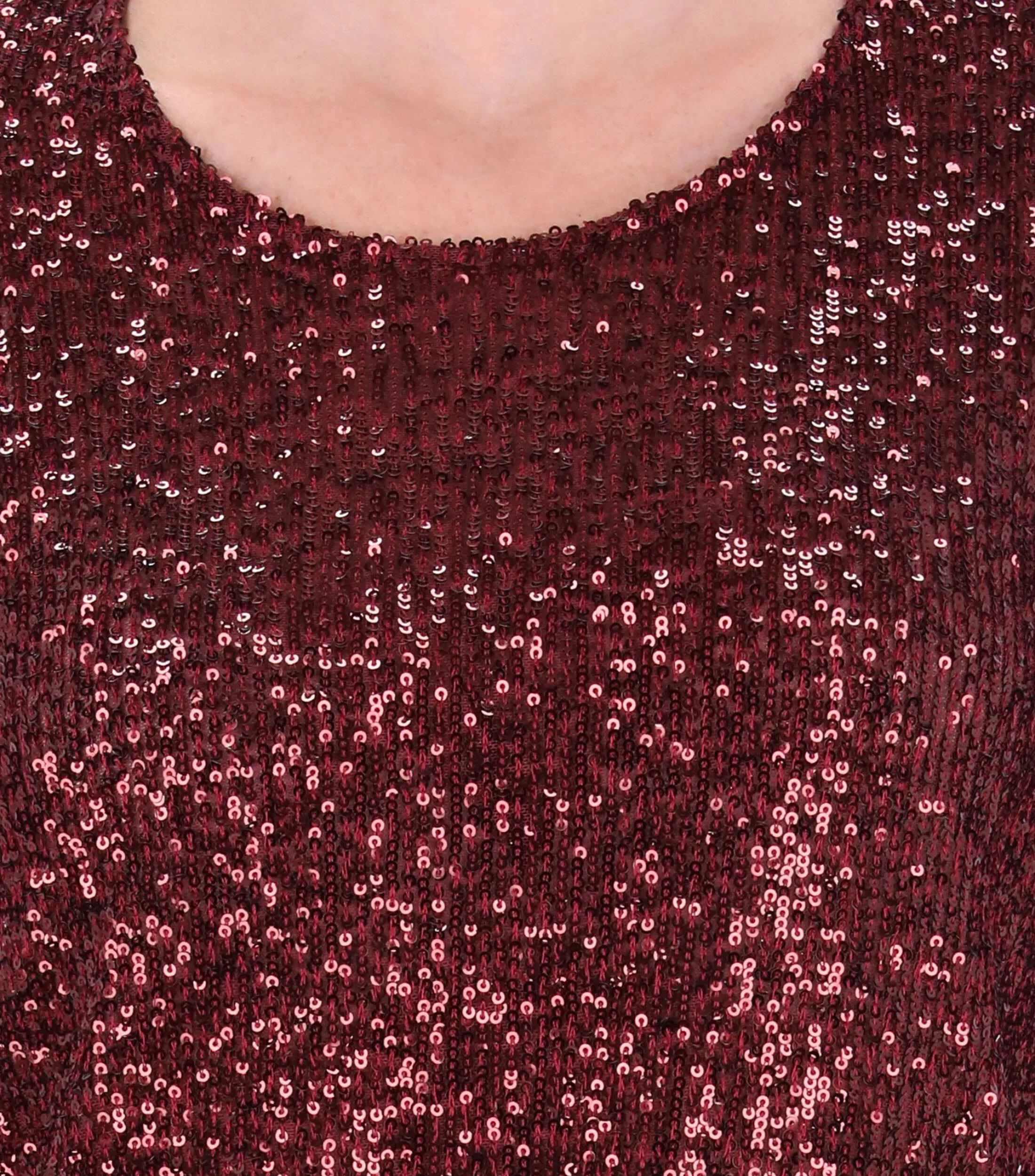 Charme Blusa con lentejuelas de manga 3,4 Mujer