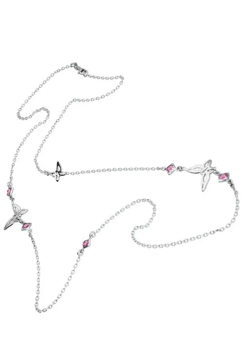 COLLAR DE PLATA CON ENTREPIEZAS FORMA MARIPOSA 144_EG243R