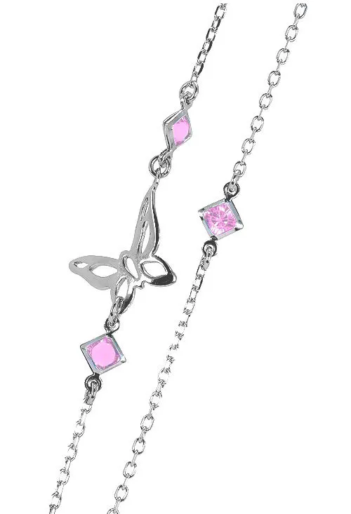 COLLAR DE PLATA CON ENTREPIEZAS FORMA MARIPOSA 144_EG243R