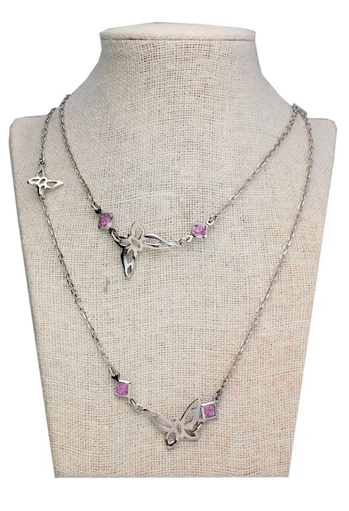 COLLAR DE PLATA CON ENTREPIEZAS FORMA MARIPOSA 144_EG243R