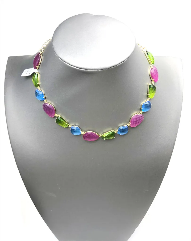 COLLARES BAÑO ORO PIEDRAS SEMI PRECIOSAS ALTA BISUTERIA NUEVOS DISEÑOS