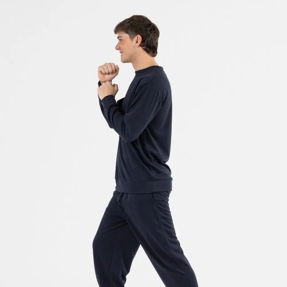 Conjunto deportivo largo hombre azul marino