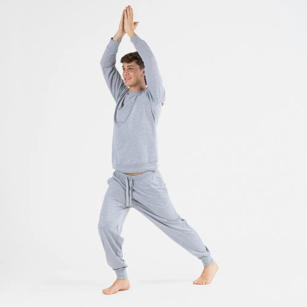 Conjunto deportivo largo hombre gris